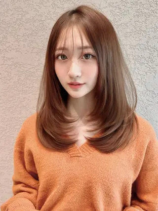 セミロング 縮毛矯正✨🫧 レイヤー川村利幸のヘアスタイル