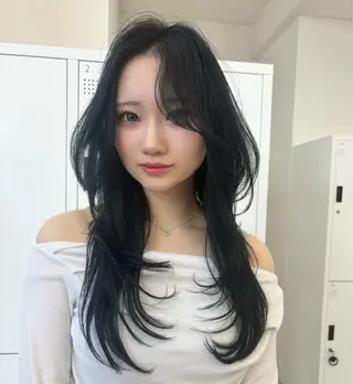 ロング 韓国風レイヤーカット 松葉翔のヘアスタイル