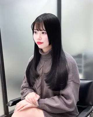 ロング 韓国レイヤーカット 髪質改善▫️水野有真のヘアスタイル