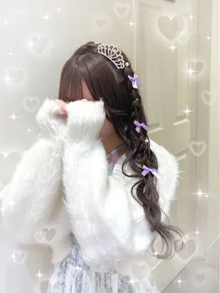 ロング ヘアアレンジ 💖韓国カラー エクステmikotoのヘアスタイル