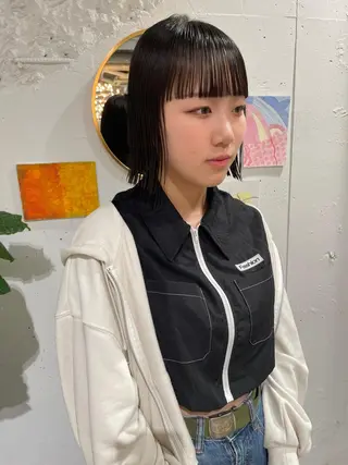 ミディアム 大角 実希のヘアスタイル