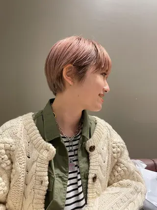ショート カラー パーマ ヘアアレンジ メンズ キッズ ネイル マツエク・マツパ アイブロウ エビスザキレン/メン ズ/心斎橋🌳のヘアスタイル