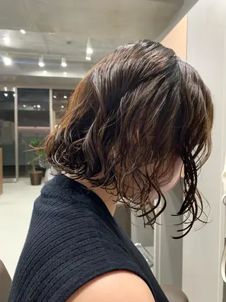 ミディアム パーマ ボブパーマコテ巻き風 パーマNo1深江秀平のヘアスタイル