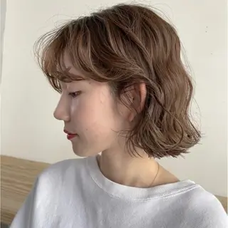 ミディアム 似合わせカット× 顔周りカットるな🌛のヘアスタイル