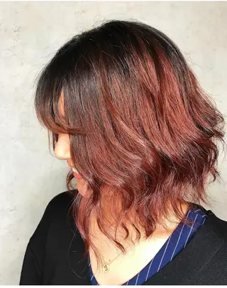 ミディアム カラー 勝河 怜楊のヘアスタイル