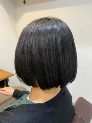 ミディアム パーマ 髪質改善&縮毛矯正 カット/soyaのヘアスタイル