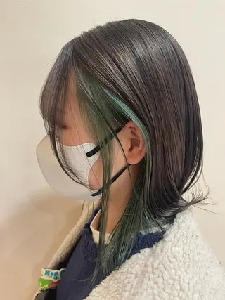 ミディアム カラー デザインカラー、艶髪 大塚 耕平のヘアスタイル