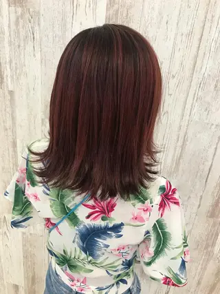 セミロング カラー Oopsレイヤー 加藤澄都のヘアスタイル