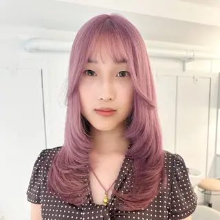 セミロング カラー 上品モテハイトーン chiakiのヘアスタイル