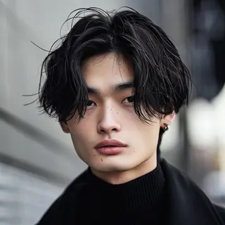 メンズ パーマ Luisハイライト　 喜連瓜破、髪質改善のヘアスタイル