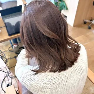 セミロング 結べるレイヤーカット /カラー/あさかのヘアスタイル