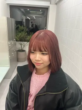 ショート 髪質改善縮毛矯正/暖 色カラー/ウエダカナのヘアスタイル