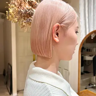ミディアム カラー ヘアアレンジ ✨まとまるボブ/ 切りっぱなし/ユキナのヘアスタイル