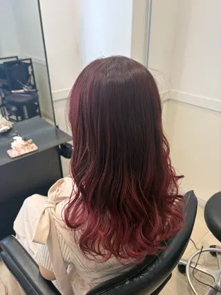 セミロング カラー 🌈透け感カラー RINA🌈のヘアスタイル
