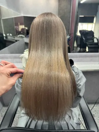 ロング レイヤーカット 縮毛矯正/西尾 幸樹のヘアスタイル