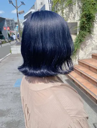 ミディアム カラー ヘアアレンジ 韓国レイヤーカット/ 儚げカラーチナツのヘアスタイル