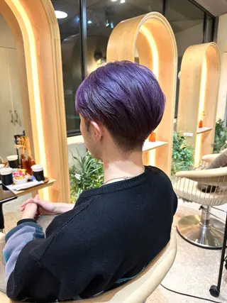 ショート カラー メンズ 撮影モデル募集【くび れショートボブ】馨のヘアスタイル