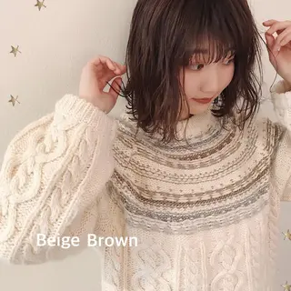 ミディアム カラー 市川 千夏のヘアスタイル