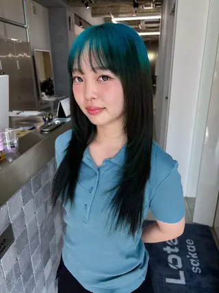 セミロング カラー デザインカラー /rioのヘアスタイル