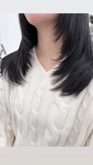 セミロング カラー パーマ ヘアアレンジ メンズ 上品＆韓国風 🥀海心🥀のヘアスタイル