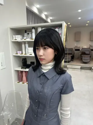 ミディアム カラー 丸山 心 / 艶カラーのヘアスタイル
