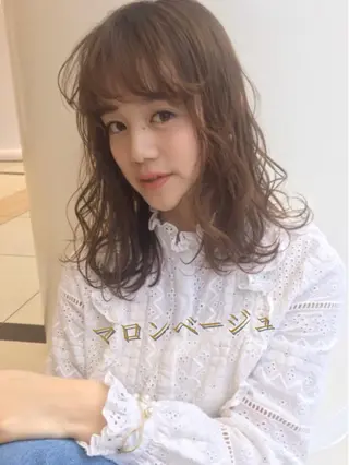 ミディアム カラー 顔周りレイヤー/新宿 /モテ艶カラー/航介のヘアスタイル