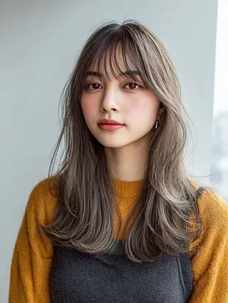 セミロング 絶対綺麗な暖色カラー 🎯あります✨増渕✨のヘアスタイル