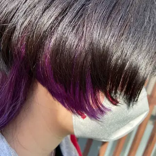 ミディアム カラー 💜推しインナー カラー/菊池柊真💜のヘアスタイル