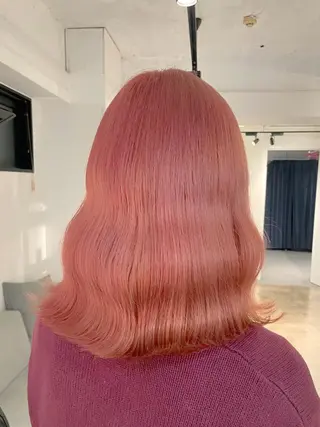 ミディアム カラー 暖色カラー🍒 ケアブリーチ/akiのヘアスタイル
