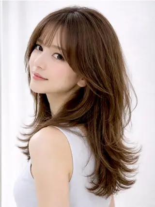 セミロング 1%【横浜】 髪質改善&ケアカラーのヘアスタイル