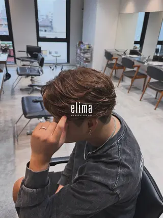 ショート カラー パーマ メンズ 髙橋碧 透明感カラー / fifthパーマのヘアスタイル
