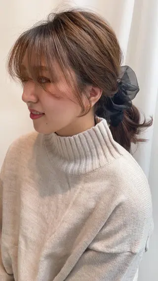 ミディアム 🤎小顔レイヤー /ベージュ🤎友香のヘアスタイル