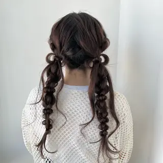 ロング ヘアアレンジ エクステ/ハイトーン /HARUNAのヘアスタイル