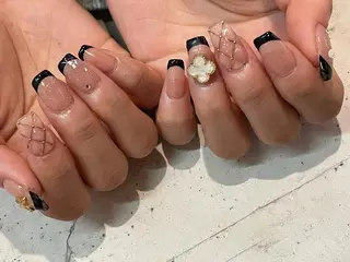 ネイル 韓国/ワンホン/長さ 出しつけ放題🎀のネイルデザイン