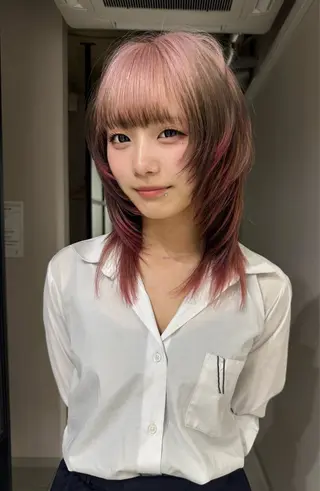ミディアム TAIRA横浜ウルフ 🐺デザインカラーのヘアスタイル