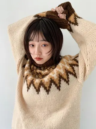 ミディアム カラー ボブ/顔まわりカット 💫大澤奈緒美のヘアスタイル