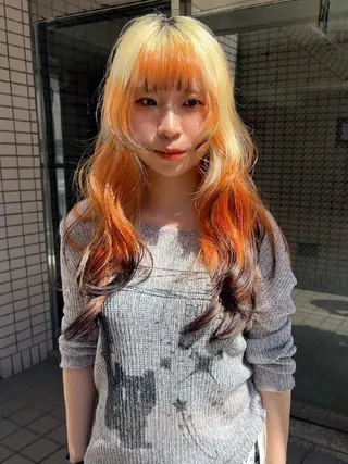 ロング カラー ヘアアレンジ ブリーチ矯正髪質改善 ✨オオエタクミのヘアスタイル