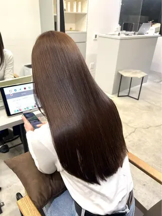 ロング パーマ 🍒モテ暖色カラー × うる艶✧ ゆなのヘアスタイル