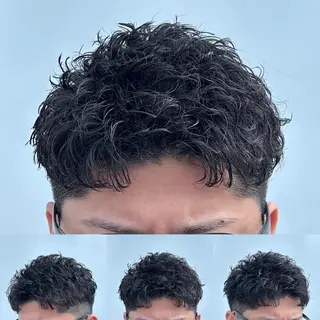 ショート パーマ メンズ トミモト アユムのヘアスタイル