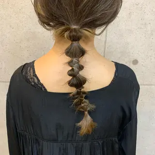 セミロング ヘアアレンジ 前髪似合わせ | yukaのヘアスタイル