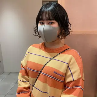 ミディアム パーマ BLOCK hair makeのヘアスタイル