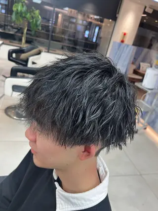ミディアム パーマ メンズ ブリーチパーマ🌍 正木天のヘアスタイル