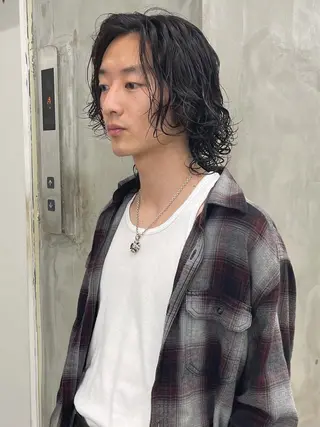 パーマ メンズ メンズカット パーマ[佐橋]のヘアスタイル