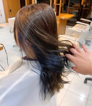 ロング カラー 脱白髪染め美容師 竹内涼乃のヘアスタイル