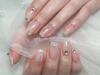ネイル エツメ💅 長さ出し🎀デザインのネイルデザイン