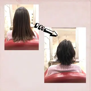 ミディアム カラー Mer 山崎 えりかのヘアスタイル