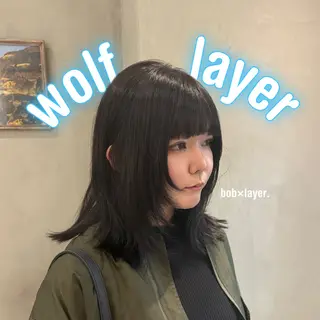 セミロング 新宿/顔周りカット +レイヤー＝しずく♩のヘアスタイル