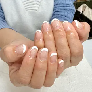ネイル MAXKELLY正池 白フレンチ募集🕊️のネイルデザイン