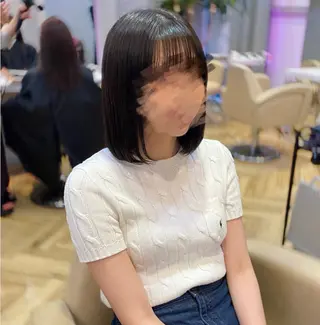 ミディアム パーマ ヘアアレンジ 上品♡韓国レイヤー 🤍のの🤍のヘアスタイル
