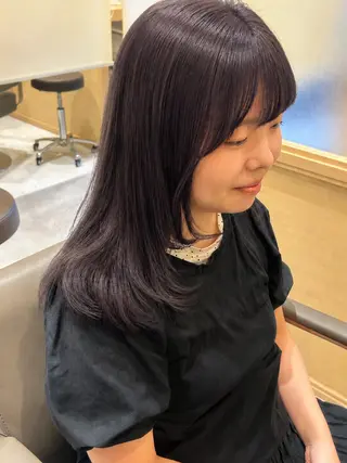 セミロング カラー 久木原 ゆりのヘアスタイル